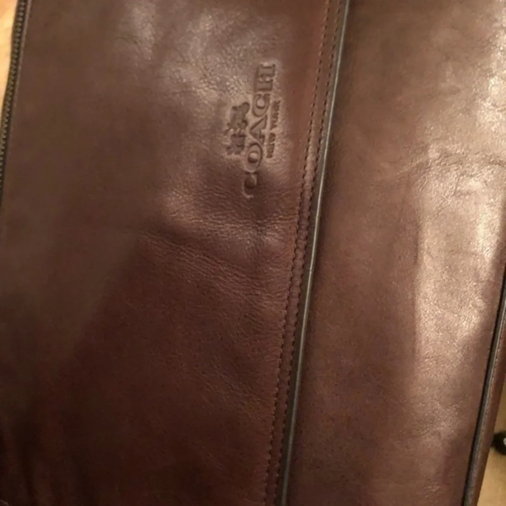 Coach brown leather men’s briefcase laptop travel business bag